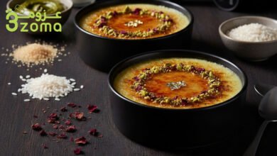 أرز الذهب بكريم بروليه الفستق