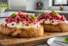 توست الطماطم المثلجة بالبوراتا
