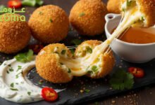 كرات الجبن بالهلابينو المقرمشة.