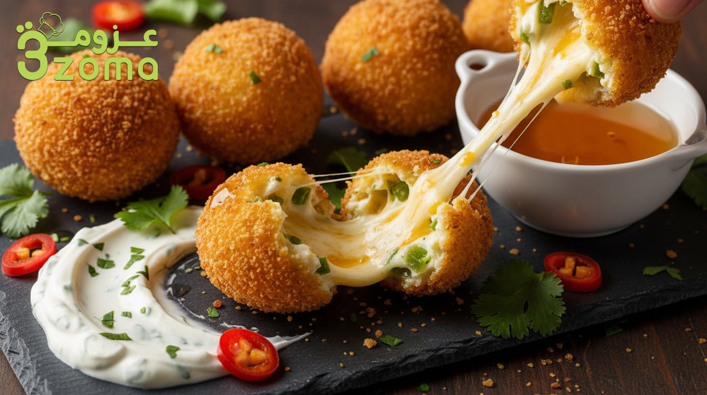 كرات الجبن بالهلابينو المقرمشة.