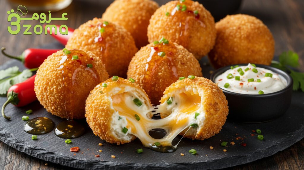 كرات الجبن بالهلابينو المقرمشة.