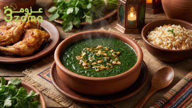 الملوخية المصرية بالأرانب