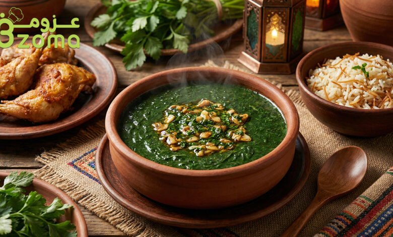 الملوخية المصرية بالأرانب