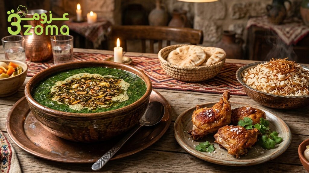 الملوخية المصرية بالأرانب