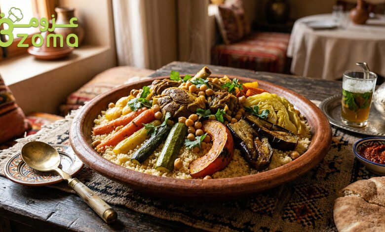 الكسكسي المغربي باللحم