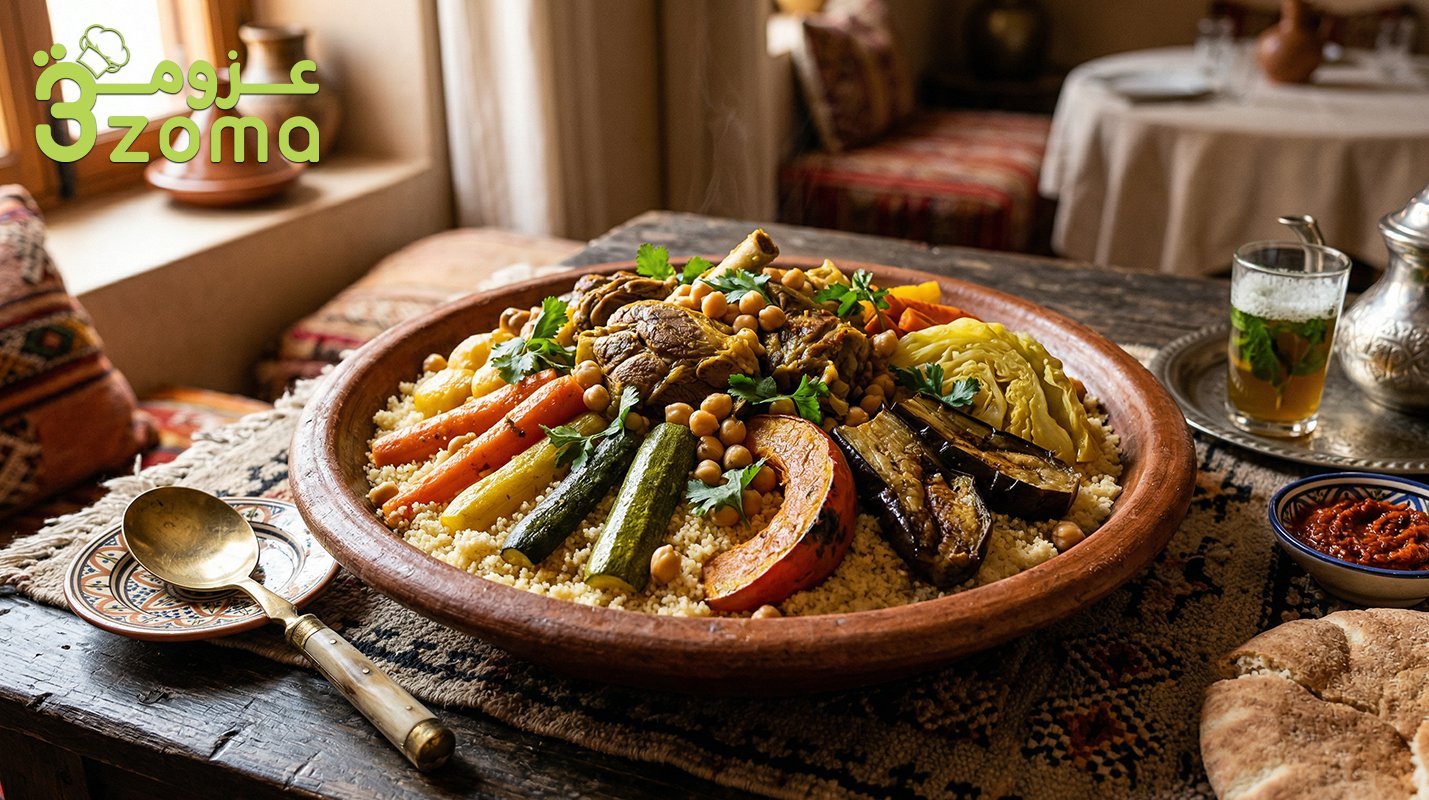 الكسكسي المغربي باللحم