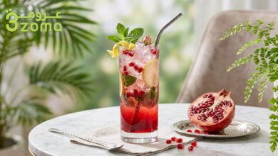 طريقة عمل موهيتو الرمان والورد المنعش