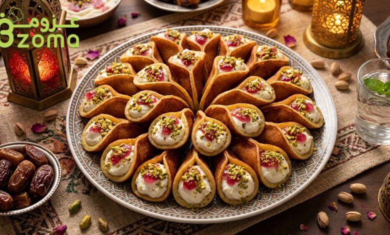 عجينة القطايف العصافيري بالقشطة