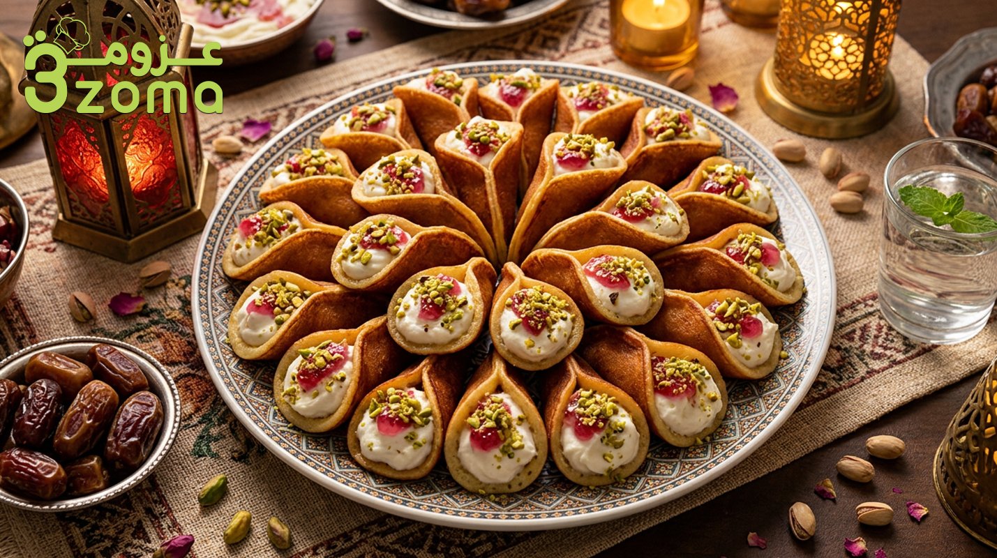 عجينة القطايف العصافيري بالقشطة