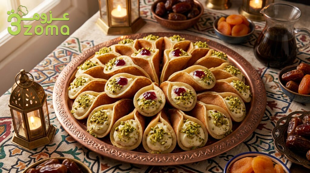 عجينة القطايف العصافيري بالقشطة