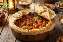 فخارة اللحم بالعجين التركية