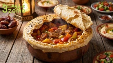 فخارة اللحم بالعجين التركية