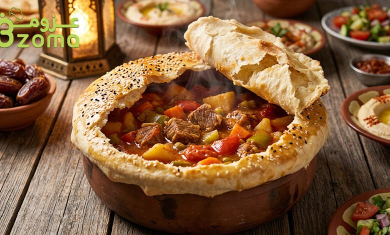 فخارة اللحم بالعجين التركية