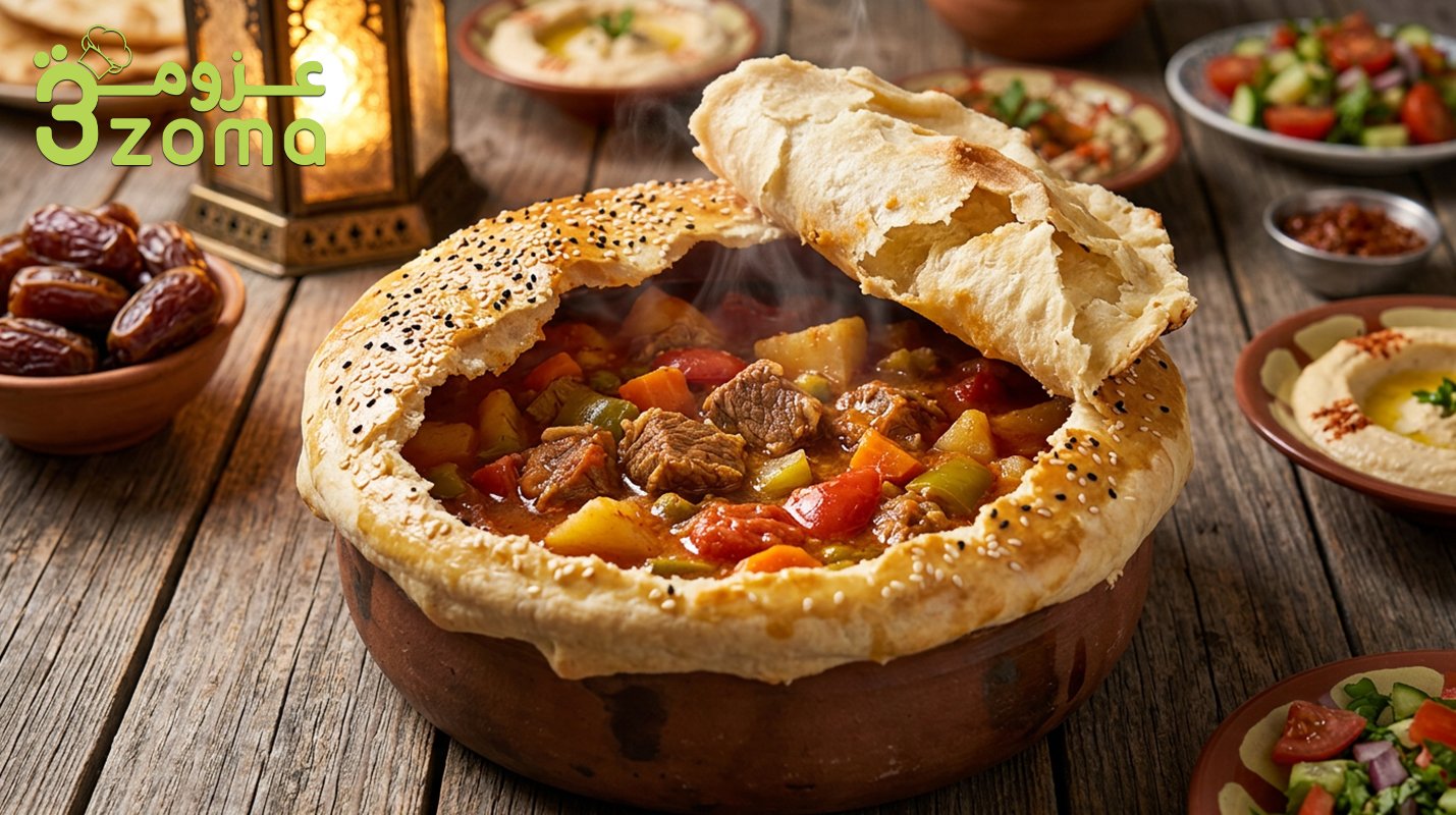 فخارة اللحم بالعجين التركية