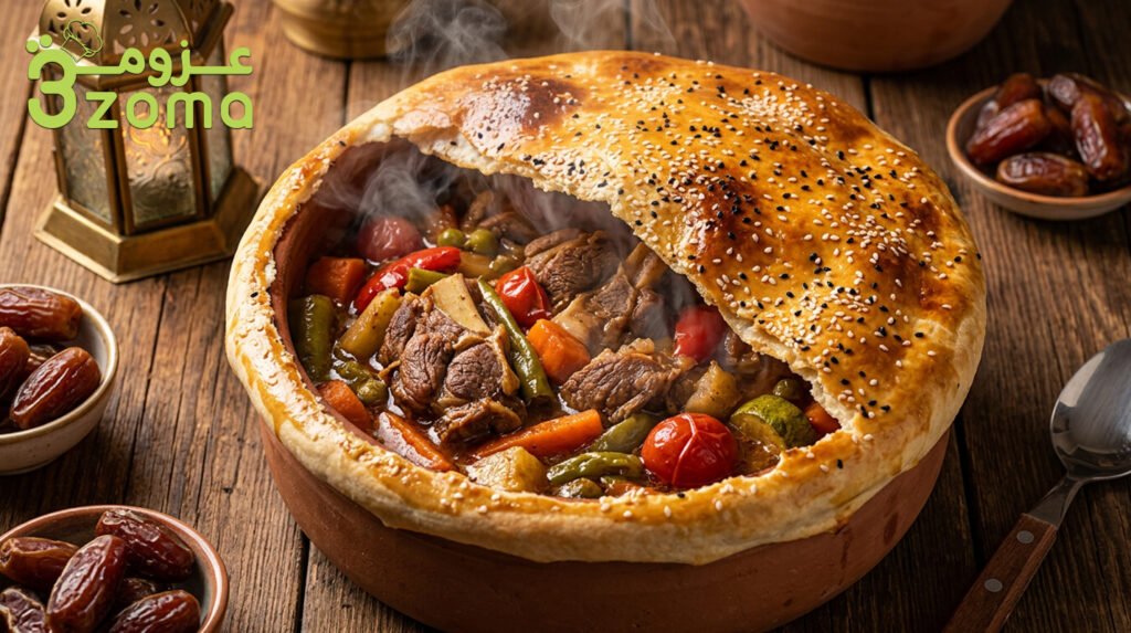 فخارة اللحم بالعجين التركية