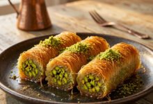 الكنافة المبرومة بالفستق الحلبي