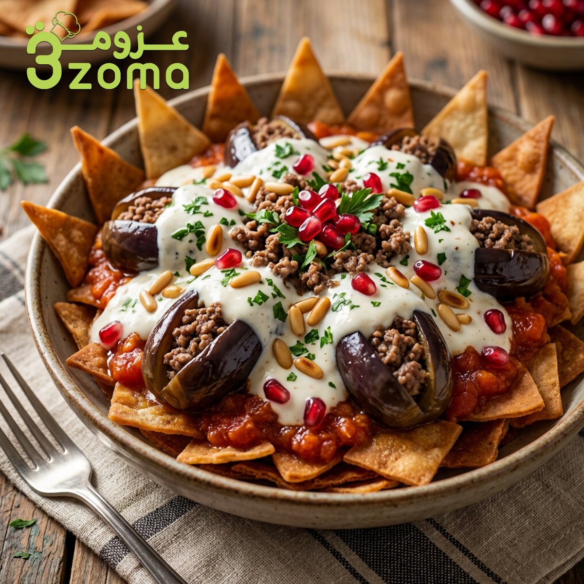 فتة المكدوس الشامية الأصلية