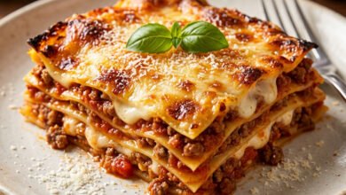 لازانيا اللحم بالبشاميل الإيطالية