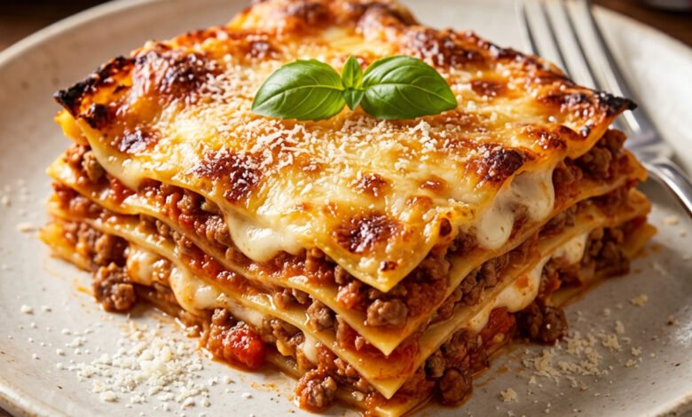 لازانيا اللحم بالبشاميل الإيطالية