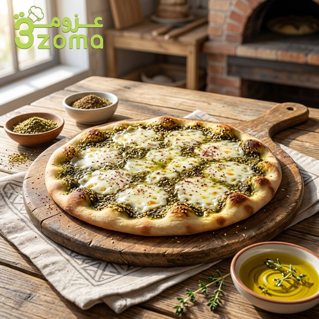 مناقيش الزعتر والجبن بعجينة القطن