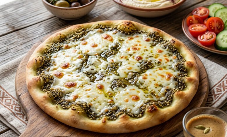 مناقيش الزعتر والجبن بعجينة القطن