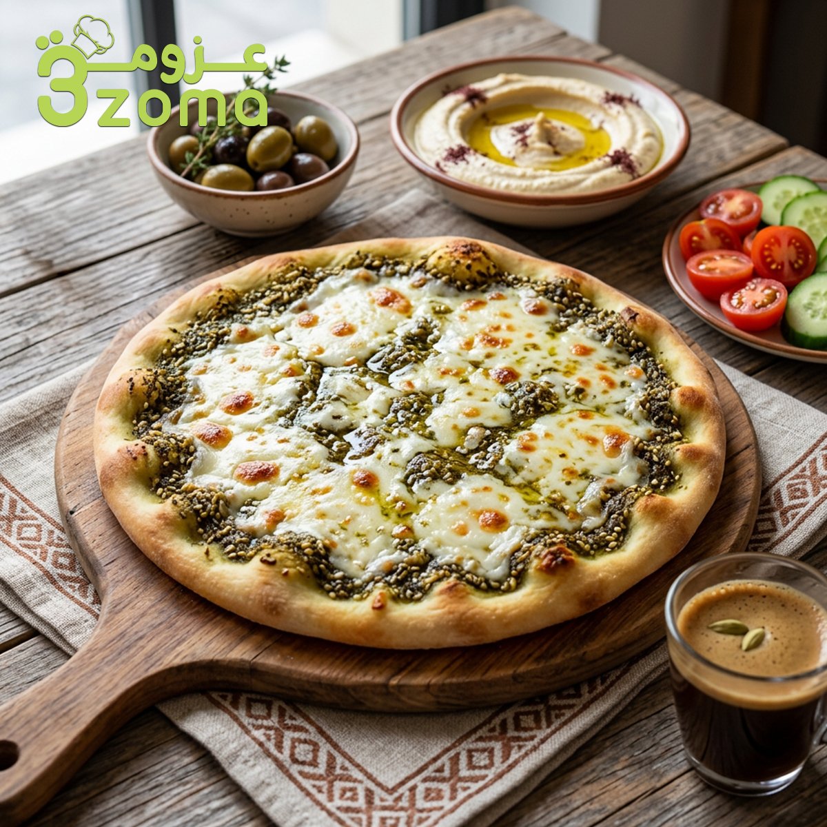 مناقيش الزعتر والجبن بعجينة القطن