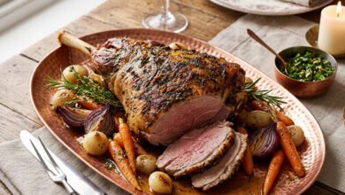 فخذ الخروف المشوي بالفرن