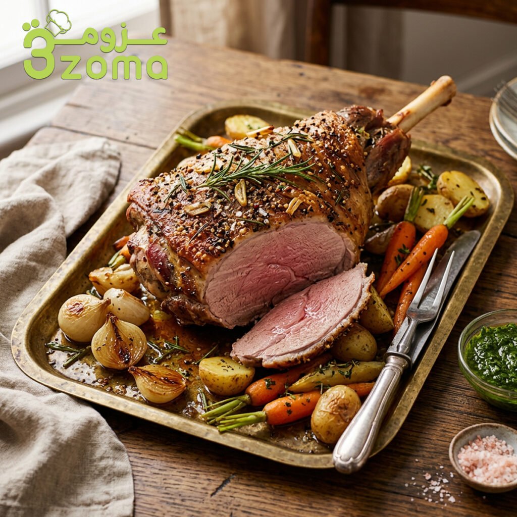 فخذ الخروف المشوي بالفرن