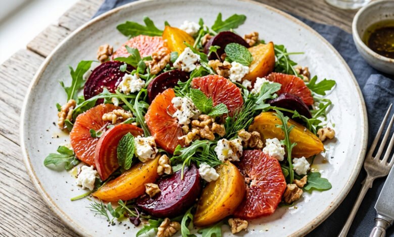 سلطة الشمندر والبرتقال