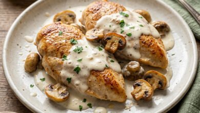 طريقة عمل بيكاتا الدجاج بالمشروم