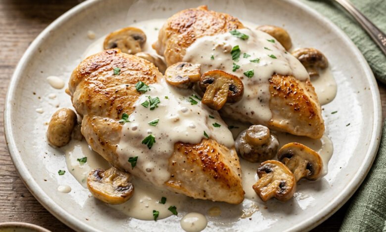 طريقة عمل بيكاتا الدجاج بالمشروم
