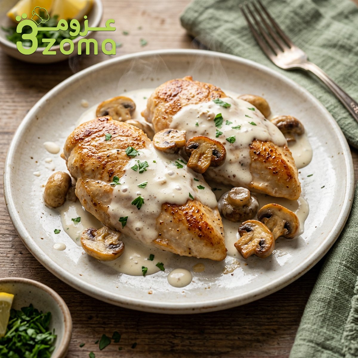 طريقة عمل بيكاتا الدجاج بالمشروم