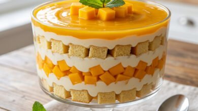 طريقة عمل ترايفل المانجو والكريم تشيز