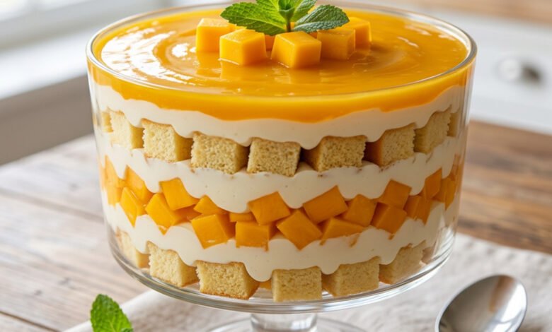 طريقة عمل ترايفل المانجو والكريم تشيز