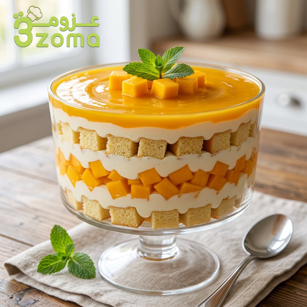 طريقة عمل ترايفل المانجو والكريم تشيز