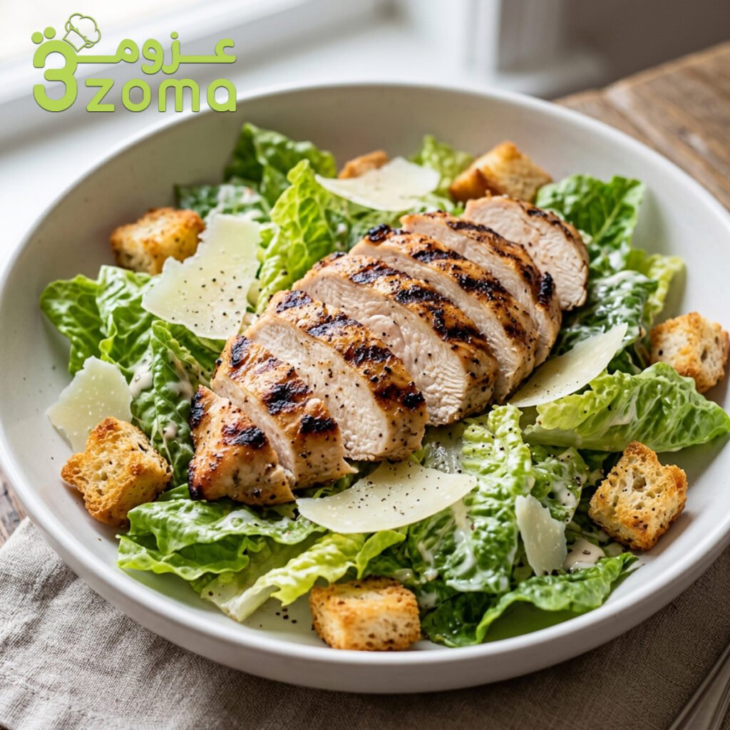 طريقة عمل سلطة السيزر بالدجاج المشوي