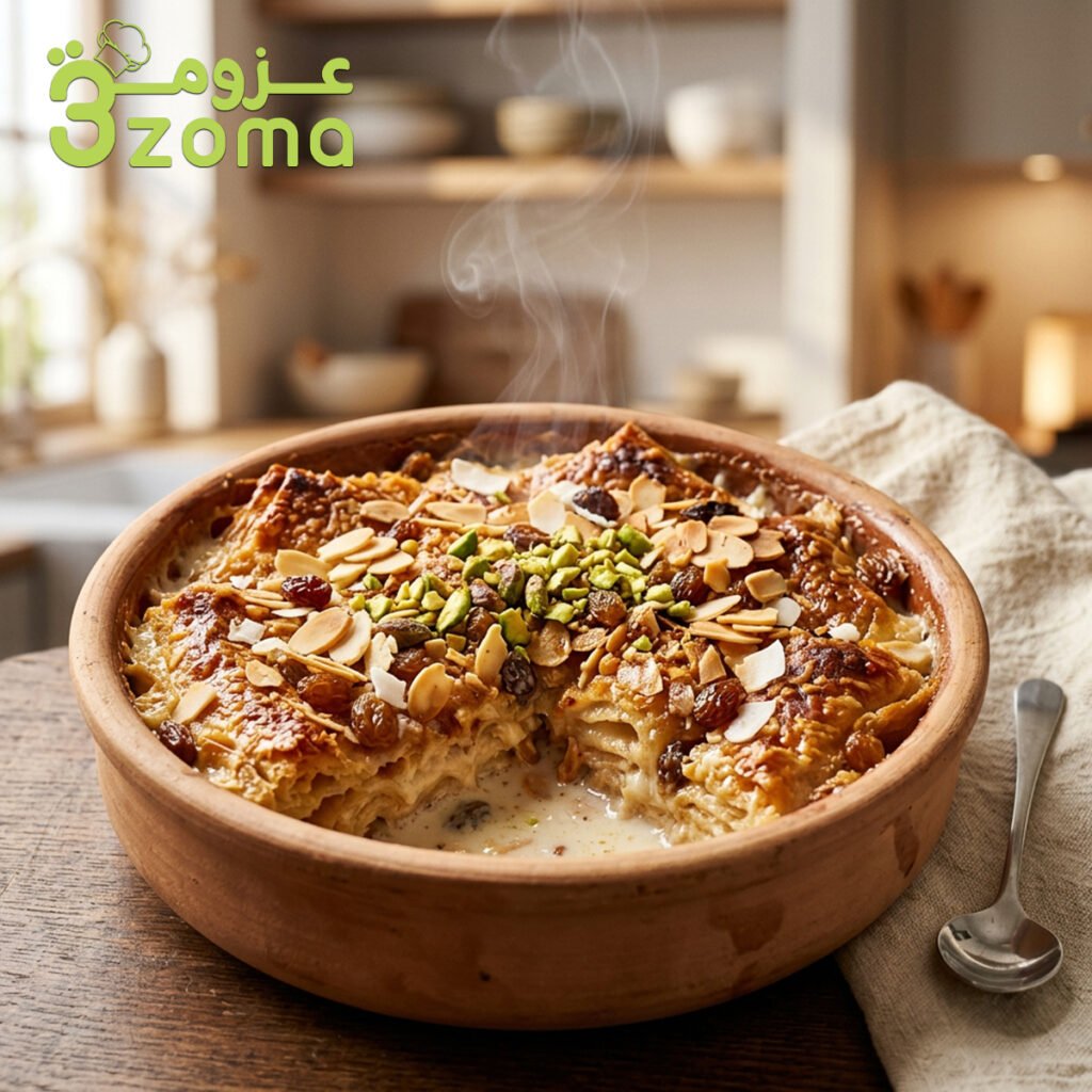 طريقة عمل أم علي بالقشطة والمكسرات