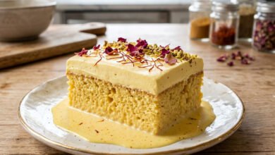 طريقة عمل كيكة الزعفران واللبن الأصلية