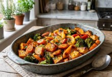 طريقة عمل طاجن الخضار بالفرن