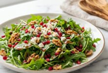 طريقة عمل سلطة الجرجير بالرمان