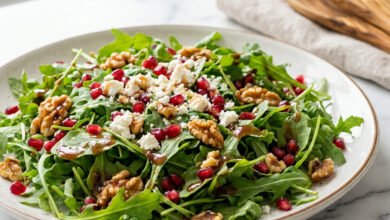 طريقة عمل سلطة الجرجير بالرمان