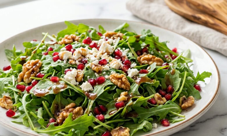 طريقة عمل سلطة الجرجير بالرمان