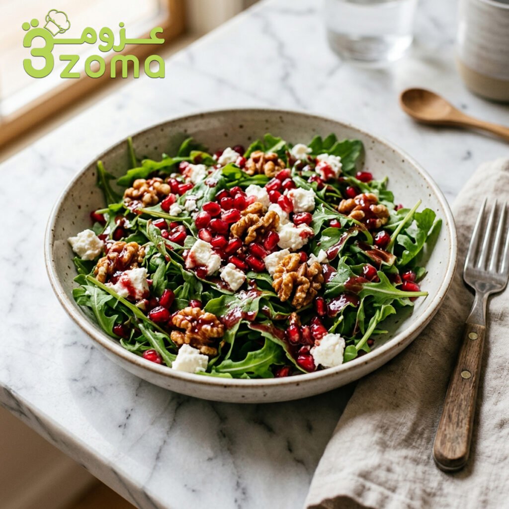 طريقة عمل سلطة الجرجير بالرمان