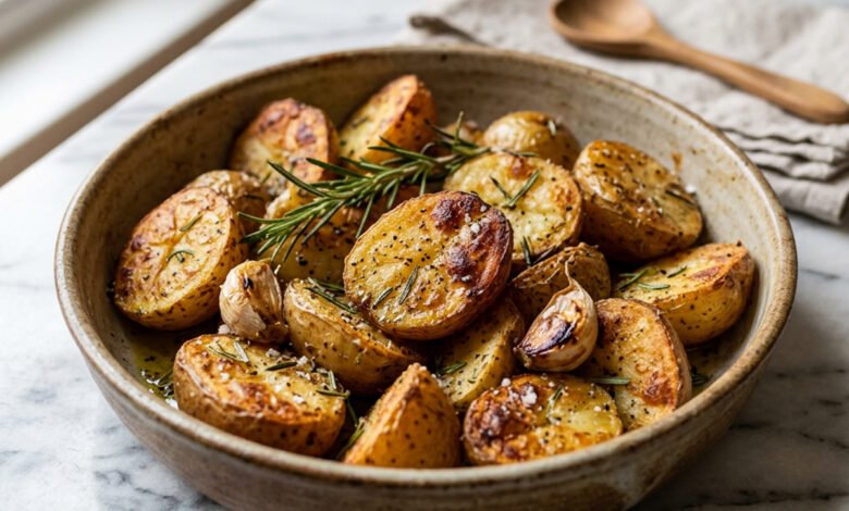 طريقة عمل صينية البطاطس بالروزماري